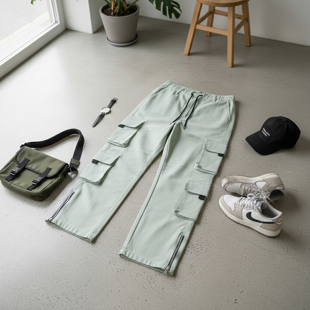 شلوار مردانه شش جیب پایین زیپ مدل Hesam-سبز