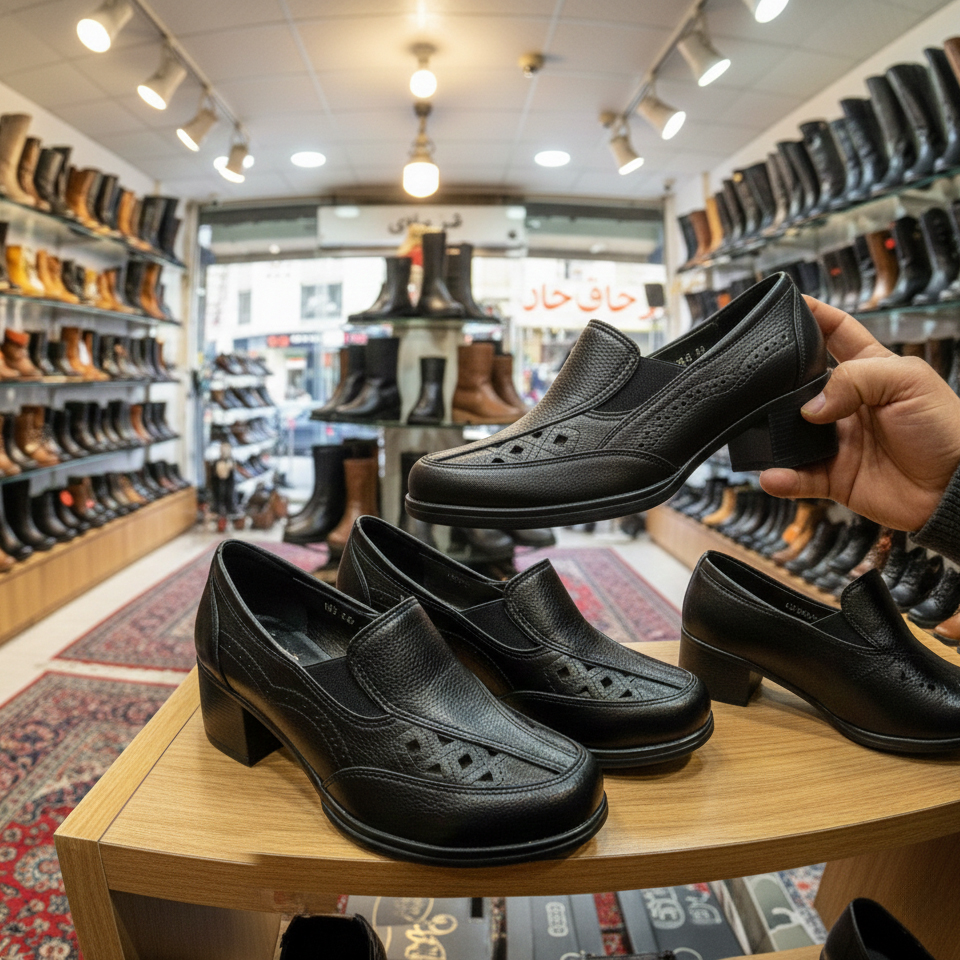 کفش مجلسی زنانه پاشنه 5 سانتی مدل تارا-مشکی